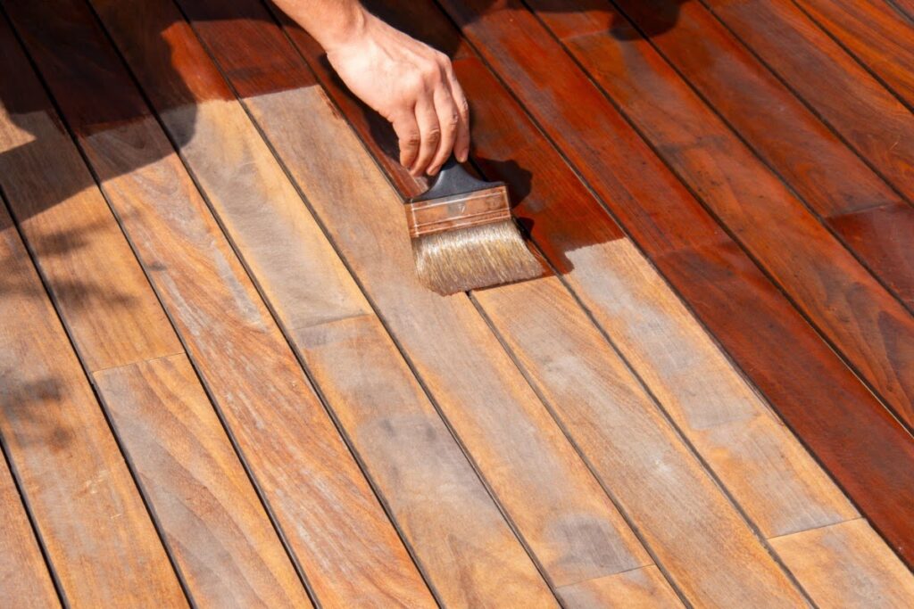 Wood deck staining services Jacksonville FL by Surface CPR