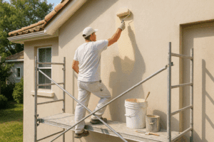 Exterior stucco wall painting service