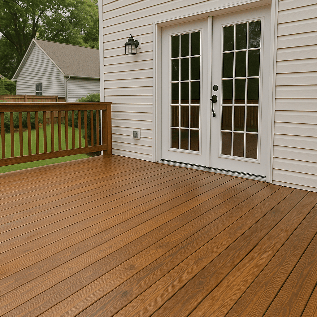 Freshly Stained Deck Enhances Home’s Curb Appeal